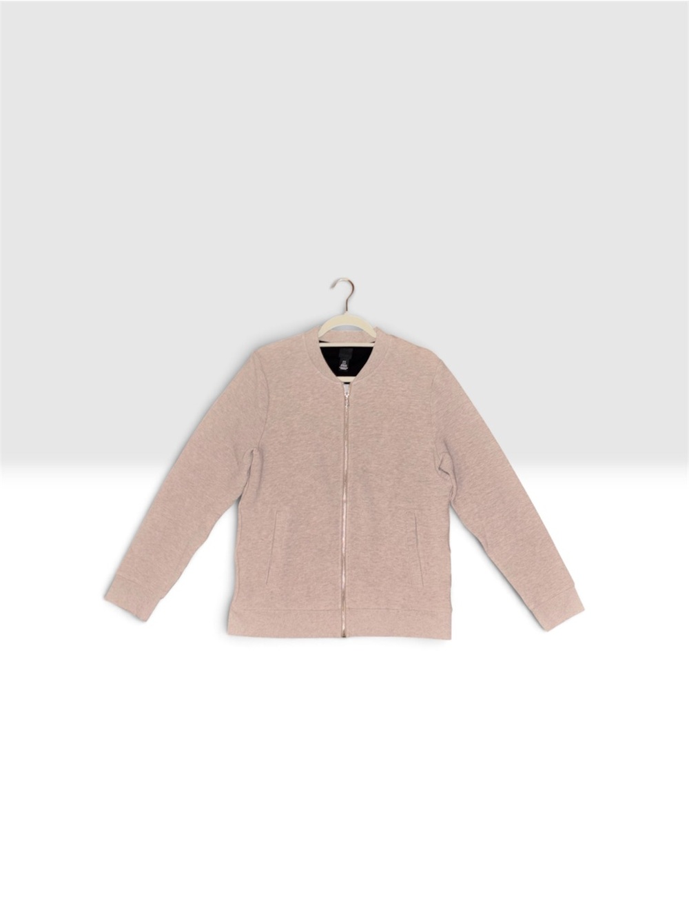 H&M Light Dusty Pink Zip-Up Bomber Jacket for men